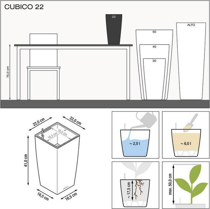 Actual product image Lechuza Cubico (22 cm)