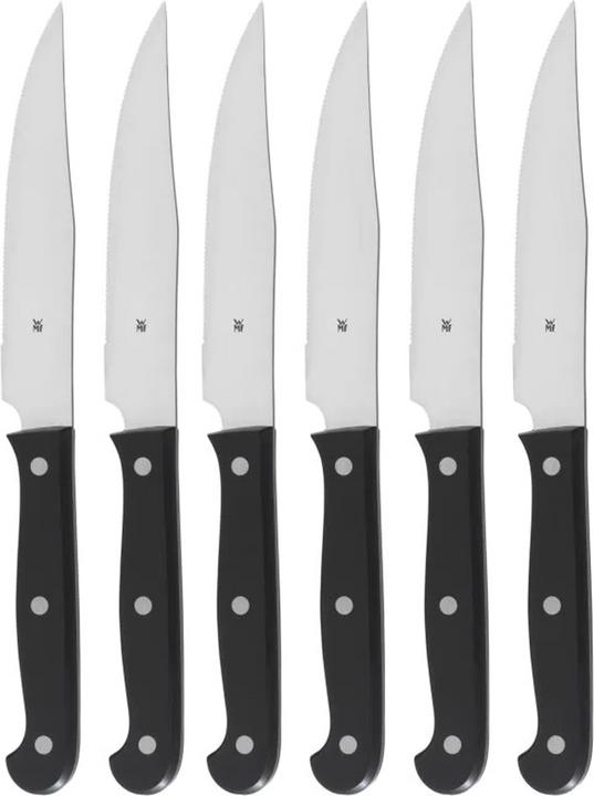 Produktbild WMF Steakmesser Set 6tlg Pizzamesser Kansas Spezialklingenstahl Holzbox (6 Stück, Messer)