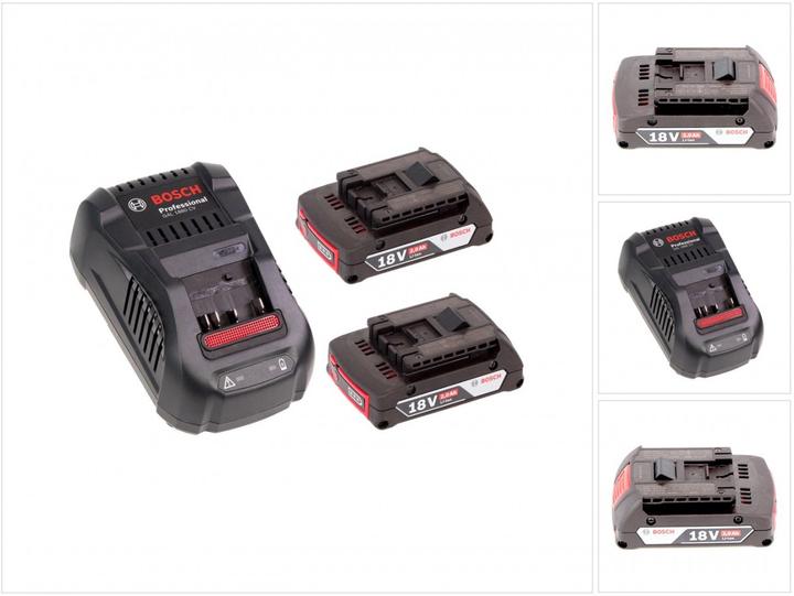 Actual product image Bosch Professional Bosch Kit: 2x Batteries GBA 2 Ah + Charger GAL 1880 CV for 14.4 V - 18 V Li-Ion (18 V)