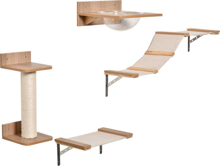 Immagine prodotto PawHut Parete di arrampicata per gatti (17.50 cm, Marrone chiaro)