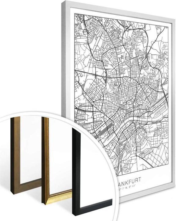 Produktbild Trenddeko Stadtplan Frankfurt (120 x 150 cm)