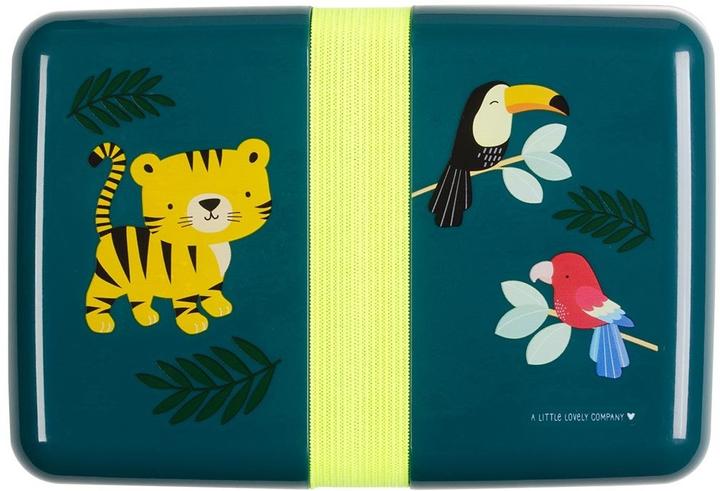 Produktbild A Little Lovely Company Lunchbox Tiger SBJTGR14 petrol 18x6x12cm