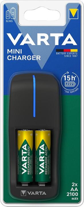 Varta Mini Charger (2 Stk., AA, 2100 mAh, Ladegerät inkl. Akku)