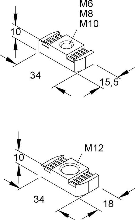 Actual product image Niedax Sliding nut (M8)