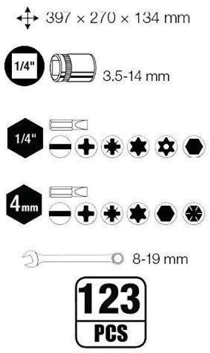 Actual product image Kraftwerk 123-t. Professional aluminium tool case KW+PB (123 pieces)