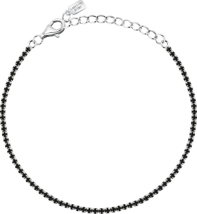 La Petite Story - Silver tennis bracelet with black zircons Silver LPS05AWV66 (19 cm, Silber 925)