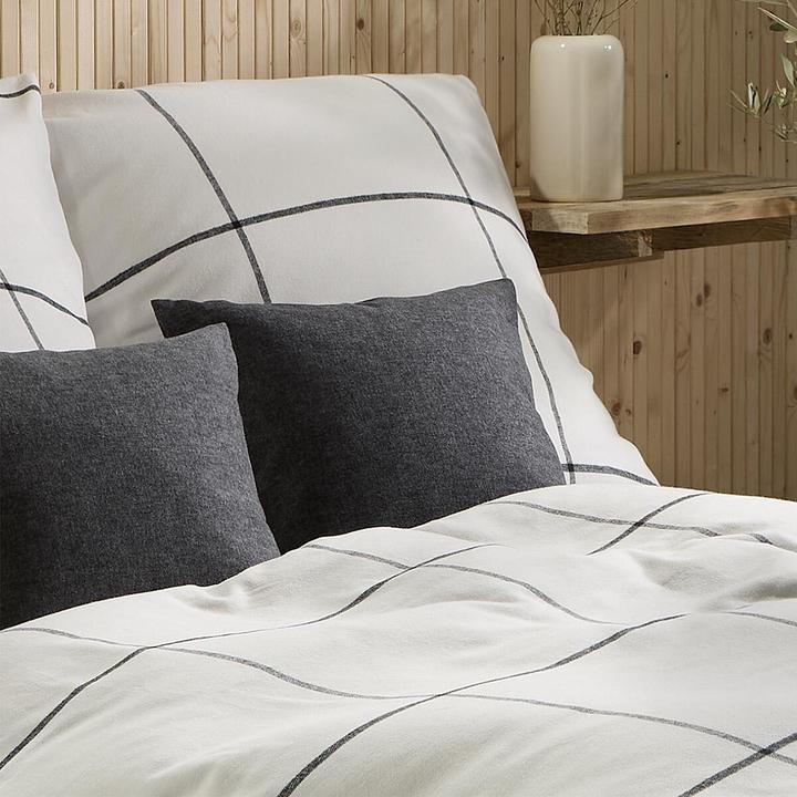 Produktbild Fleuresse gewebte Edelflanell Bettwäsche Lech Cork schwarz weiss (Bettwäsche Set, 135x200 cm + 80x80 cm)