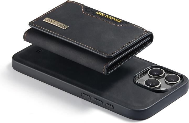 Produktbild Dg.Ming iPhone 12 Pro Max - Etui, Leder-Optik, Kartenfach & Magnetverschluss, Schwarz (Apple iPhone 12 Pro Max)
