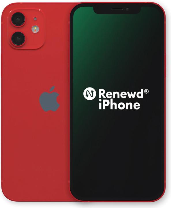 Actual product image Renewd iPhone 12 (64 GB, Red, 6.10", 12 Mpx, Dual SIM, A / Like new)