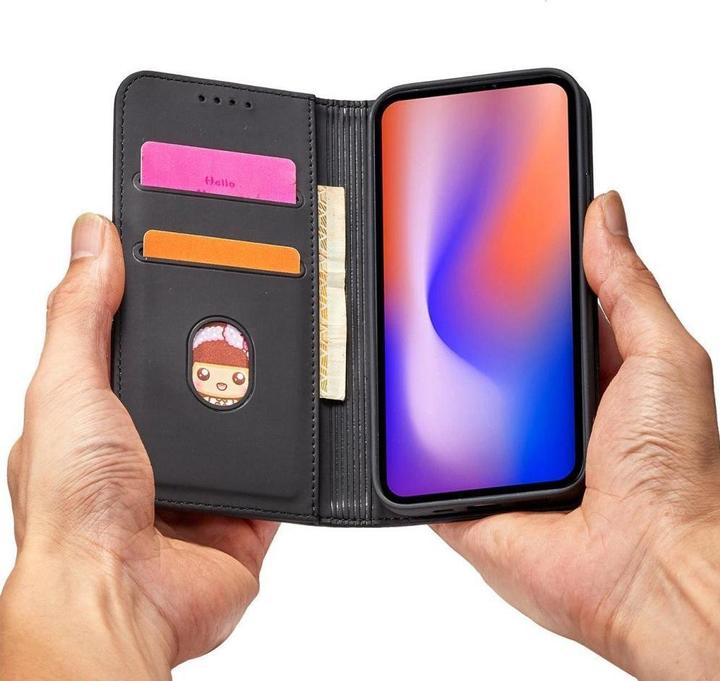 Produktbild Hurtel Magnet Card Case for iPhone 12 cover card wallet card stand black (Apple iPhone 12)
