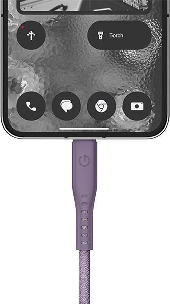 Actual product image Energea cable Flow USB-C - USB-C 1.5m fioletowy/purple 240W 5A PD Fast Charge (1.50 m, USB 3.2 Gen 1, 240 W)