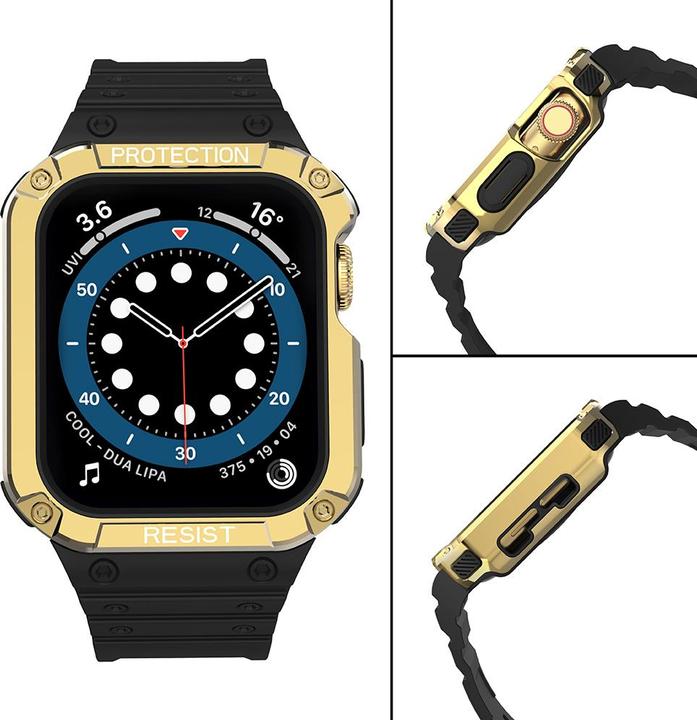 Produktbild Hurtel Protect Strap Band Band with Case for Apple Watch 7 / SE (41/40 / 38mm) Case Armored Watch Cover Bla (Kunststoff, TPU)