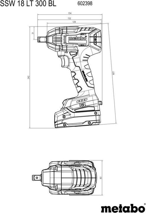 Produktbild Metabo SSW 18 LT 300 BL (Akkubetrieb)