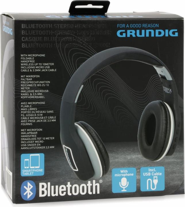 Productafbeelding Grundig Bluetooth stereohoofdtelefoon (Geen ruisonderdrukking, 5 h, Bedraad, Draadloze)