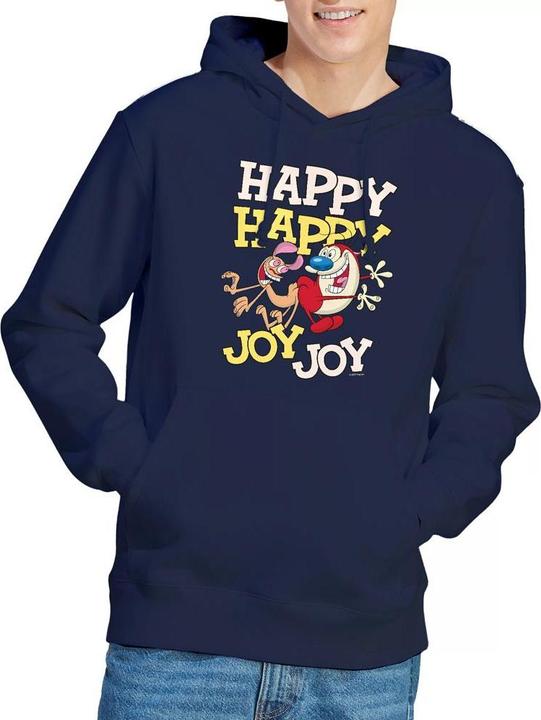 Immagine prodotto Ren & Stimpy Happy Happy Joy Joy Felpa con Cappuccio Uomo (L)