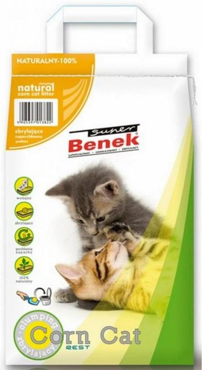 Super Benek Natürliche Katzenstreu Corn Cat 14 l (Klumpend, Nicht staubend, 9.90 kg)