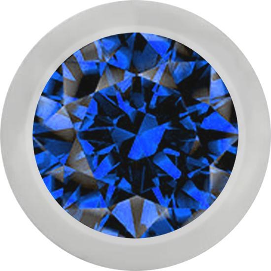 Star Piercing Kugel silber mit Kristall dunkelblau (ohne Messing, Chirurgenstahl 316L)