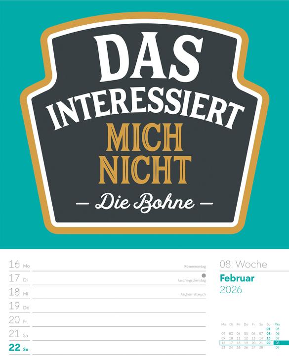 Produktbild Klartext Sprüchekalender - Wochenplaner Kalender 2026 (25 x 33 cm, Harter Einband, Deutsch)