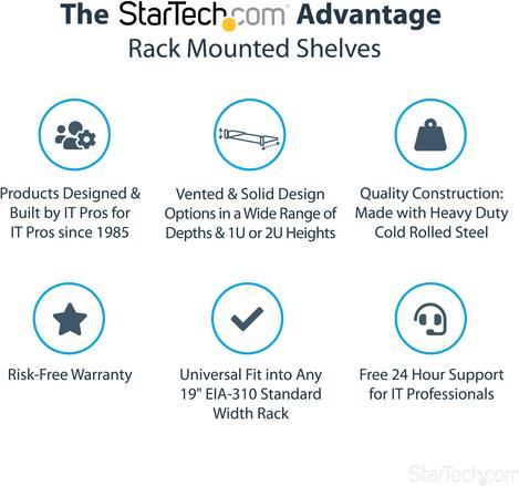Produktbild StarTech 2u Fixed Rack Mount Shelf