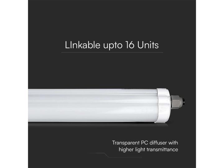Image du produit V-TAC Luminaire LED pour locaux humides VT-1249S, EEK : E, 36W, 4320lm, 6500K, 1200mm (4320 lm)