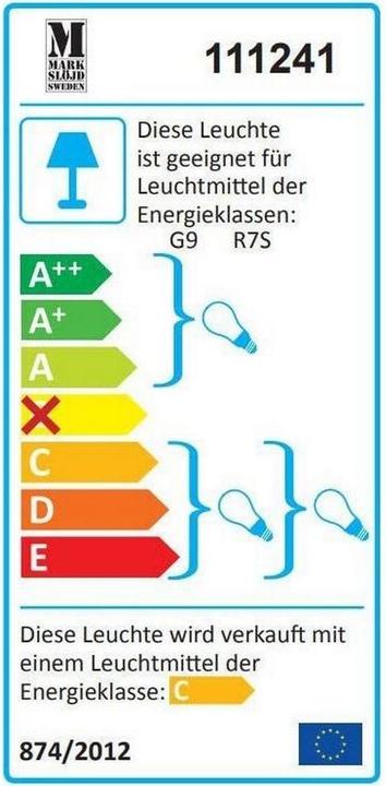 Energy Label Markslöjd MARKSLOJD Detroit 2L floor lamp stainless steel (173 lm, GU10)