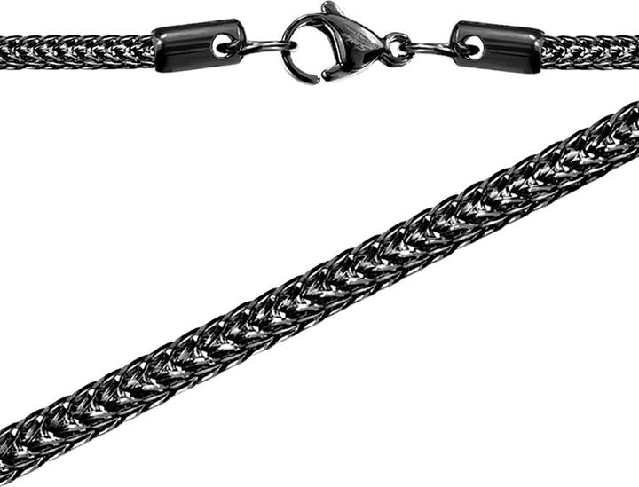 Star Piercing Kette Quadratische Weizenkette schwarz (Chirurgenstahl 316L, ohne Messing)