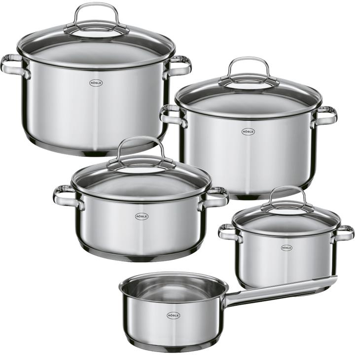 Produktbild Rösle Elegance Topf Set 5teilig (16 cm, Pfannenset + Topfset, Edelstahl)