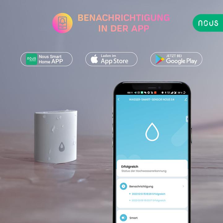 Actual product image Nous Smart Water Leakage Sensor E4 ZigBee