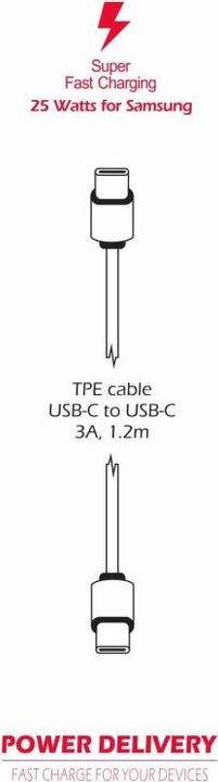 Actual product image Swissten USB Charger for Samsung Super Fast Charging 25W + Data Cable USB-C/USB-C 1.2 M (25 W)
