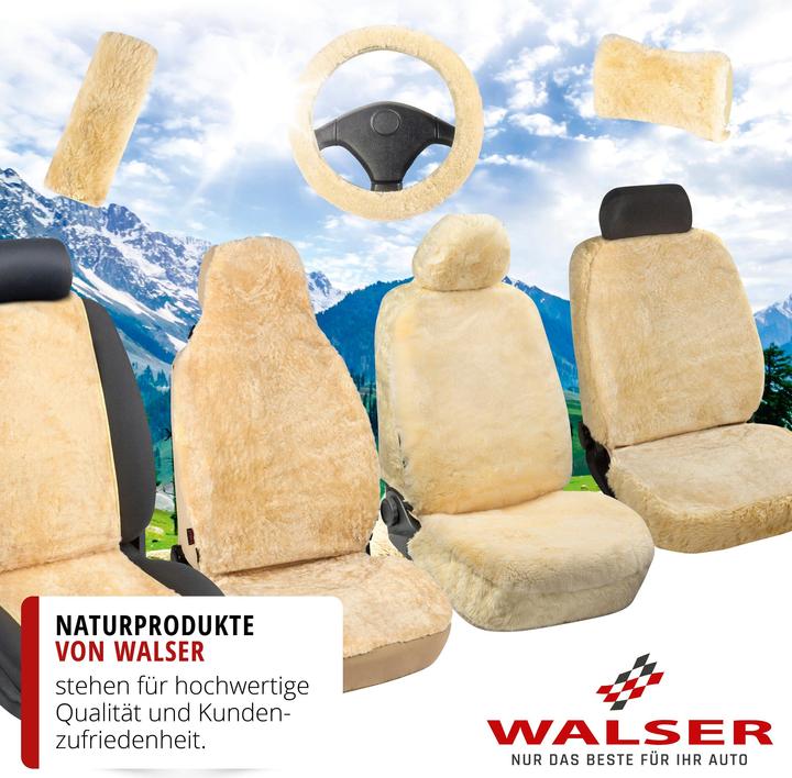 Produktbild Walser Nackenstütze Mila aus Lammfell, Nackenkissen-Auto, Lammfell-Reisekissen beige