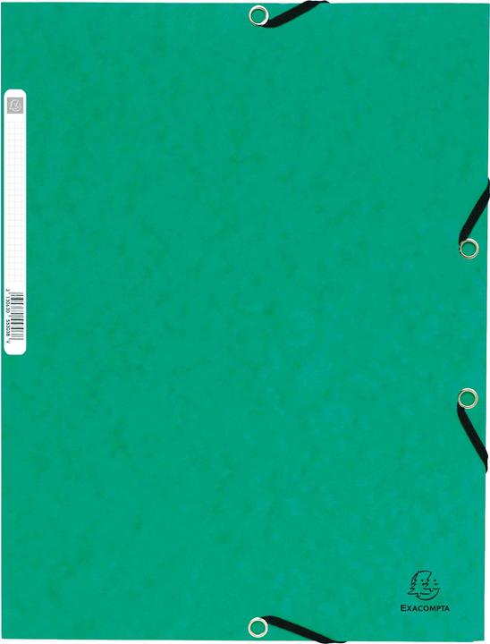 Image du produit Exacompta Chemise à élastique 3 rabats carte lustrée 355gm2 - A4 - Vert (A4, 1 x)
