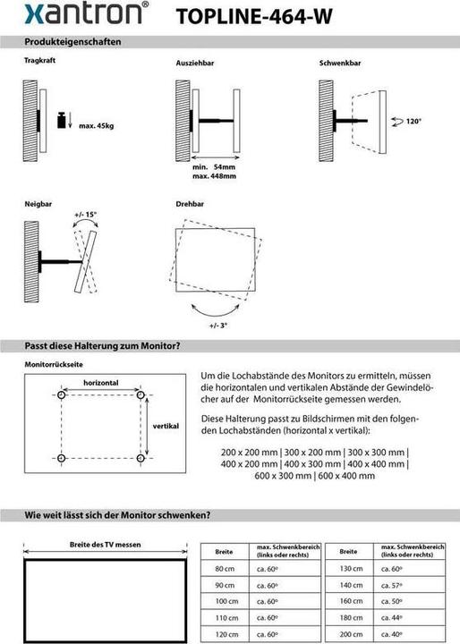 Actual product image Xantron Topline-464-W (Wall, 70", 45 kg)