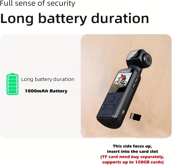 Produktbild PhoneLook 4K Tragbare Actionkamera mit 270° Rotationsobjektiv, Leicht, Wiederaufladbar für Vlogging und Reisen (Bluetooth, WLAN)