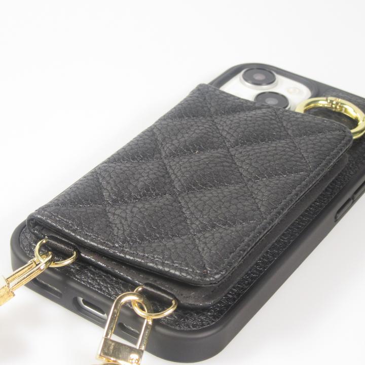 Image du produit PhoneLook Coque Cuir matelassé avec miroir et compartiment carte inclus grande lanière amovible (Apple iPhone 15)