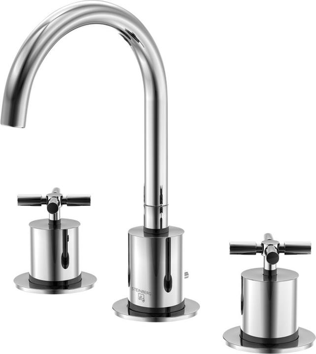 Produktbild Steinberg Serie 250 Waschtischarmatur, schwenkbar, 3-Loch, mit Ablaufgarnitur, Ausladung 150mm, 2502
