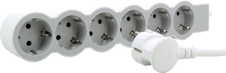 Actual product image Legrand Flat socket strip 6x socket, 3 metre cable white-grey 694565 (6 x, CEE 32/3, 3 m)