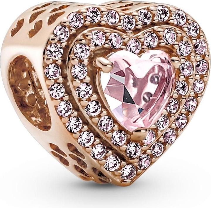 Immagine prodotto Pandora Charms/Beads a forma di cuore di rosa (Metallo, Lega metallica placcata oro rosa 14 carati)