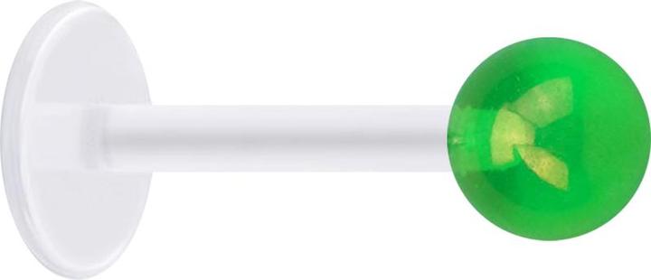 Produktbild Star Piercing Micro Labret transparent mit Kugel beschichtet grün (Acryl, ohne Messing, Bioflex)