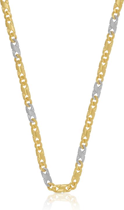 Muau 8er-Kette (750, Weissgold, 18K Gelbgold, 55 cm)