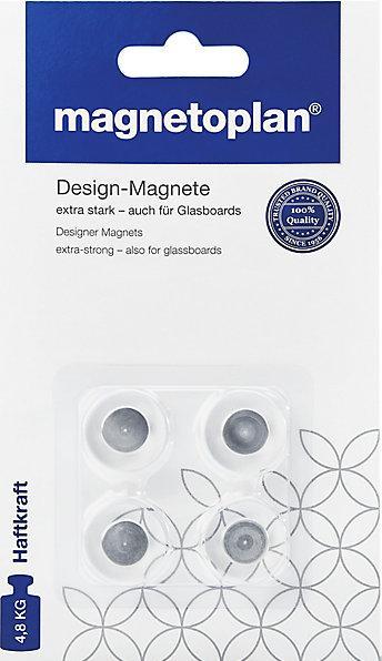 Actual product image Magnetoplan Designer magnet, for glass boards, pack of 12, Ø 20 mm, transparent. (12 x)