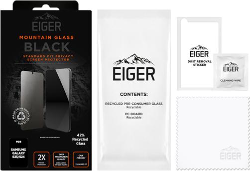 Actual product image Eiger Mountain Glass Black (1 Piece, Samsung Galaxy S25)