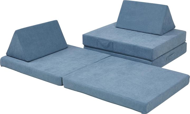 Produktbild En.Casa Spielsofa Norhulta 5-tlg. 150x66x46 cm Cord Blau (Kindersofa)