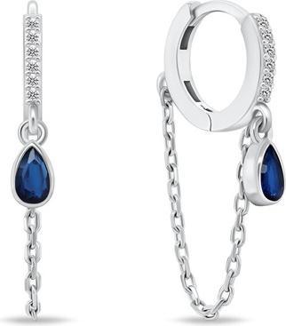 Actual product image Brilio Silver - Original round earrings with a chain EA880W