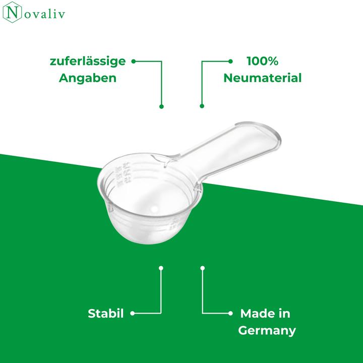 Produktbild Novaliv 2X Messlöffel 30g robuster Kunststoff Made in Germany präzise Dosierung von Pulvern und Flüs