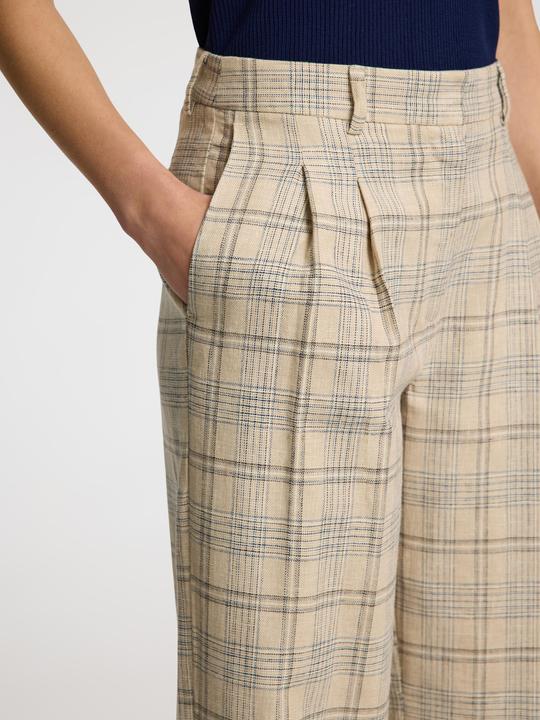 Immagine prodotto Selected Femme Leinenmix Karo Hose mit weitem Bein (36)