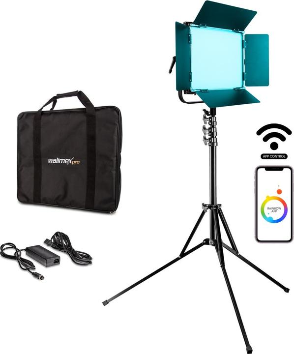 Produktbild Walimex LED Rainbow 50W RGBWW Set 1 (1x Rainbow 50W, 1x Lampenstativ GN-806) (Flächenleuchte)