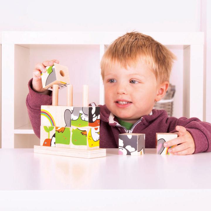 Produktbild Bigjigs Holzblock Puzzle Haustiere (10 Teile)