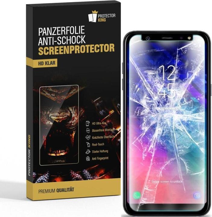 Actual product image Protectorking 2x Panzerfolie Anti-Shock HD Klar (2 Piece, Samsung Galaxy A6)