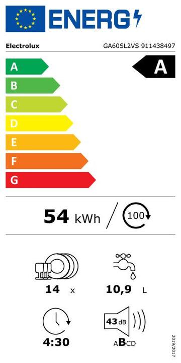 Energy Label Electrolux GA60SL2VS