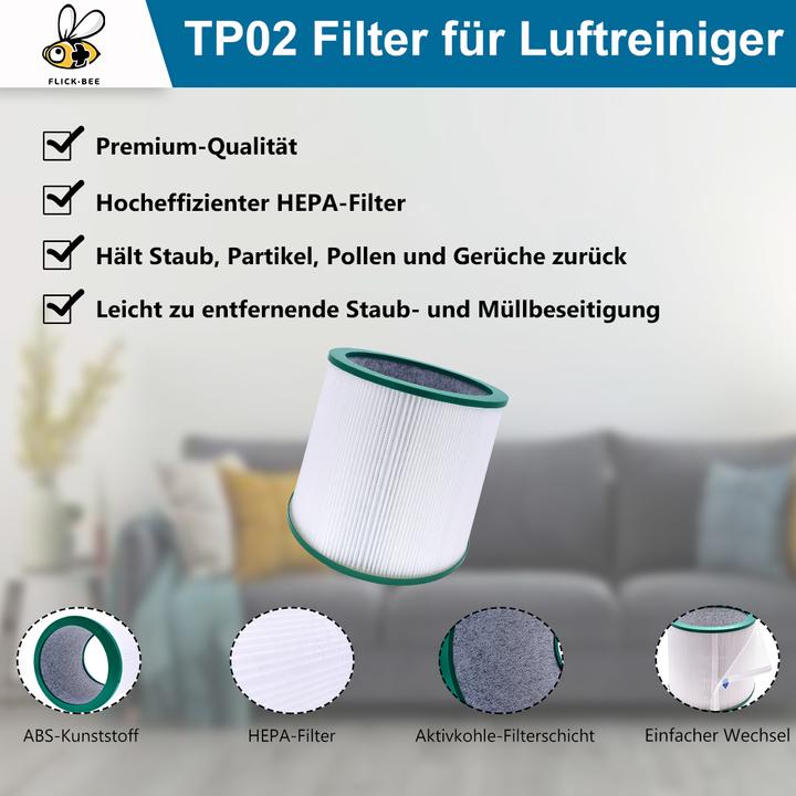 Image du produit Flickbee HEPA Filter wie 968103-04 / 968126-03 für Dyson Pure Cool Link Me TP00 TP02 TP03 AM11 BP01
